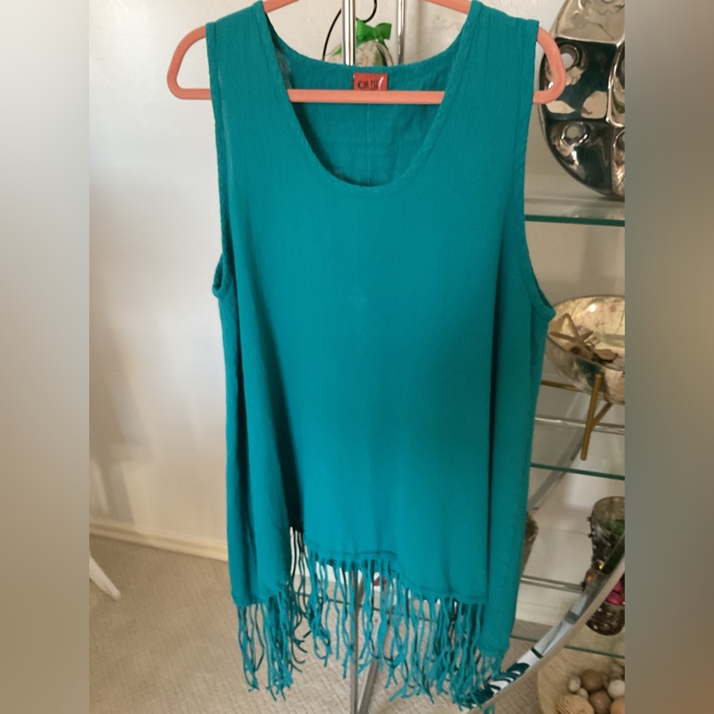 Oh My Gauze fringed tunic tank top.